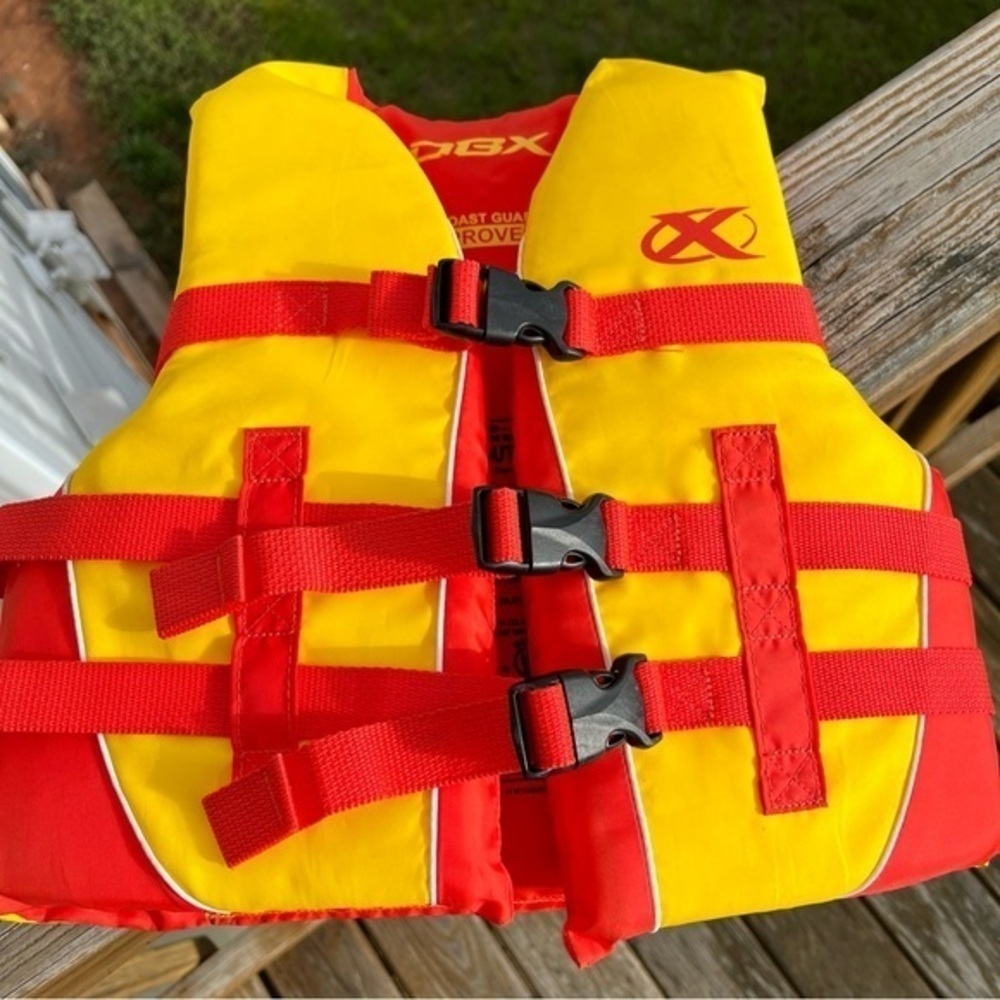 DBX Vector Series Nylon Life Vest Child's 30-50 lbs USCGA Red And‎ Yellow!! (S)